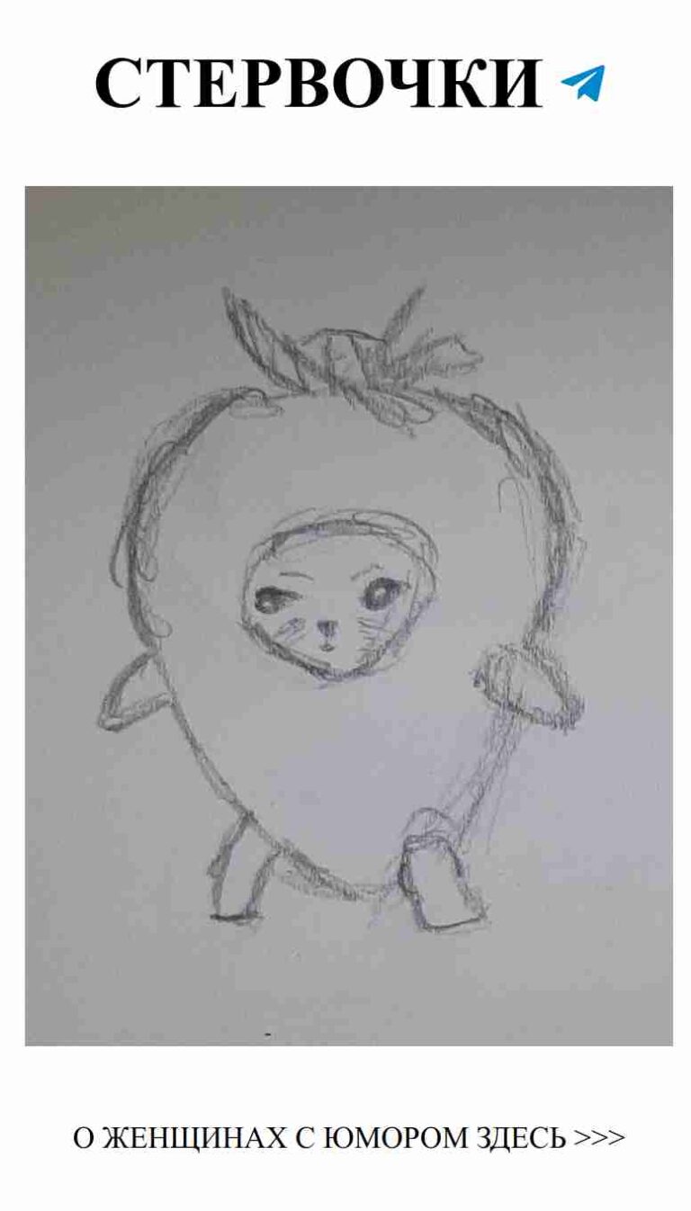 Кошка в форме яблока: любовь и юмор в рисунках